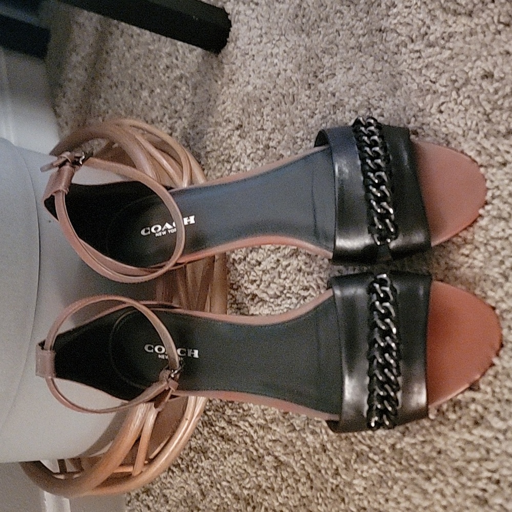 COACH "Seabreeze" Calf Leather Sandals